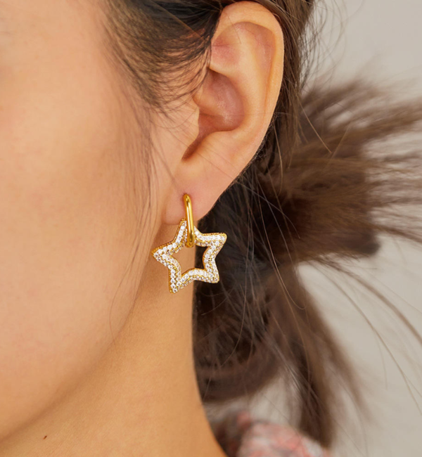 KAYA sieraden Statement Earrings Shiny Stars | Stainless Steel