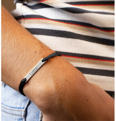 KAYA sieraden Armband Bar met Naam I Sterling Zilver
