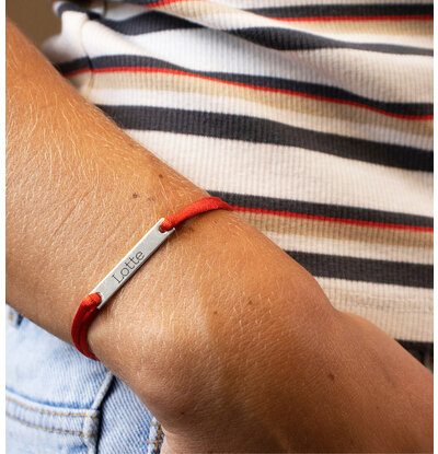 KAYA sieraden Armband 'Elegant Bar' Naam I Datum I Coördinaten