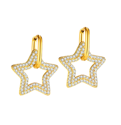 KAYA sieraden Statement Earrings Shiny Stars