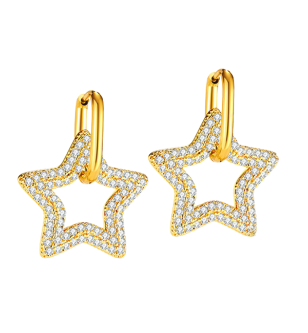 KAYA sieraden Statement Earrings Shiny Stars | Stainless Steel