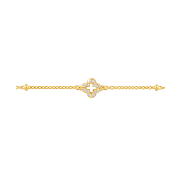 KAYA sieraden Luxury Children's Clover Bracelet with Crystals