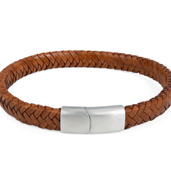 KAYA sieraden Gevlochten Armband Leer Heren met Gravure