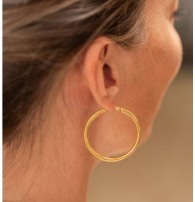 KAYA sieraden Basic Bold Oorringen 4 cm | Stainless steel
