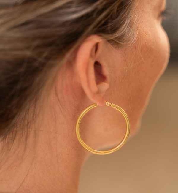 KAYA sieraden Basic Bold Hoop Earrings 4 cm Stainless Steel