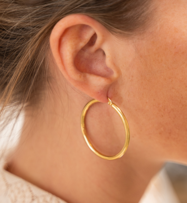 KAYA sieraden Basic Bold Hoop Earrings 4 cm Stainless Steel