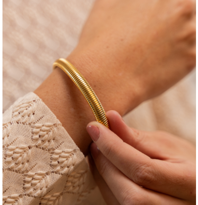 KAYA sieraden Elastieke armband met strepen I Small
