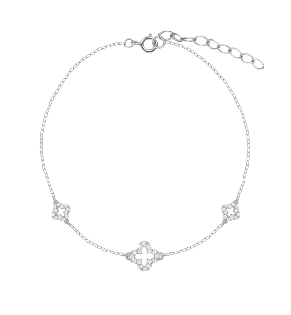 KAYA sieraden Luxury Bracelet Ladies 3 Clovers with Zircona