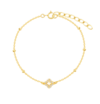 KAYA sieraden Children's bracelet Clover with crystals
