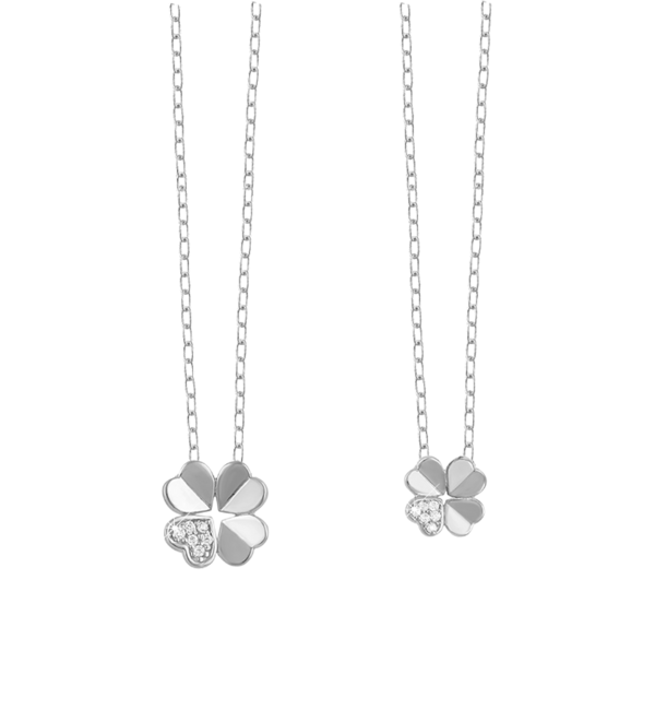 KAYA sieraden Necklace Women Clover with Crystals I Zirconia Crystals  - Copy