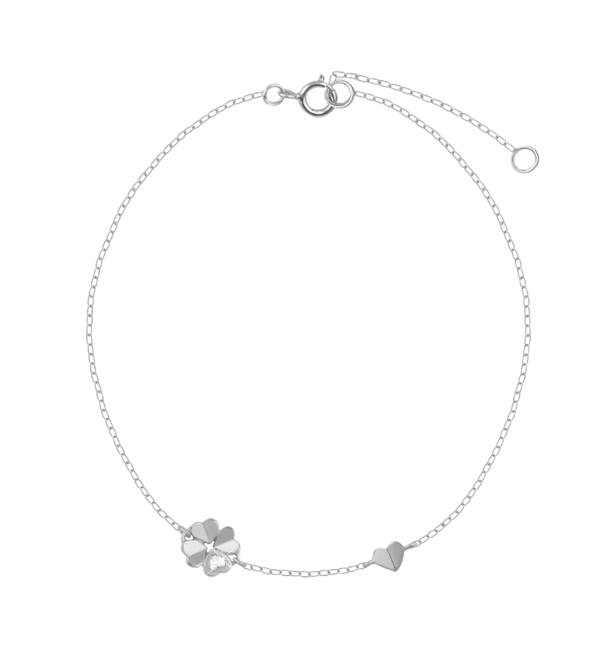 KAYA sieraden Luxe Moeder & Dochter Armbanden Set Klaver & Hartje Zirkoina