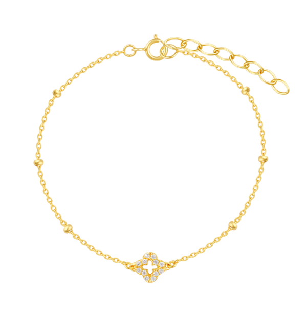 KAYA sieraden Luxury Mother & Daughter clover bracelet set with crystals