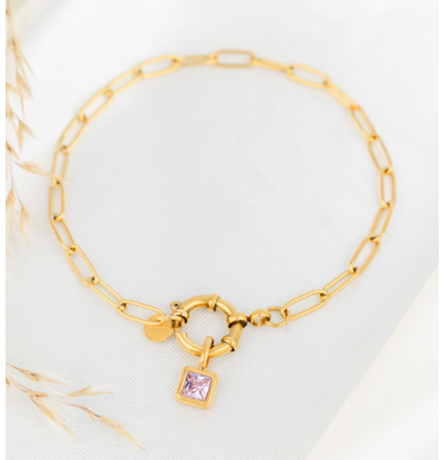 KAYA sieraden Birthstone Link Bracelet - Copy