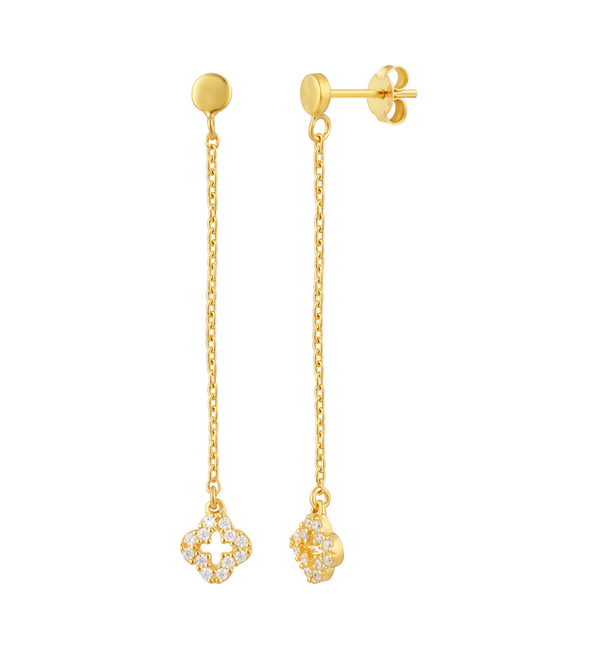 KAYA sieraden Luxury Clover Earrings with Crystal