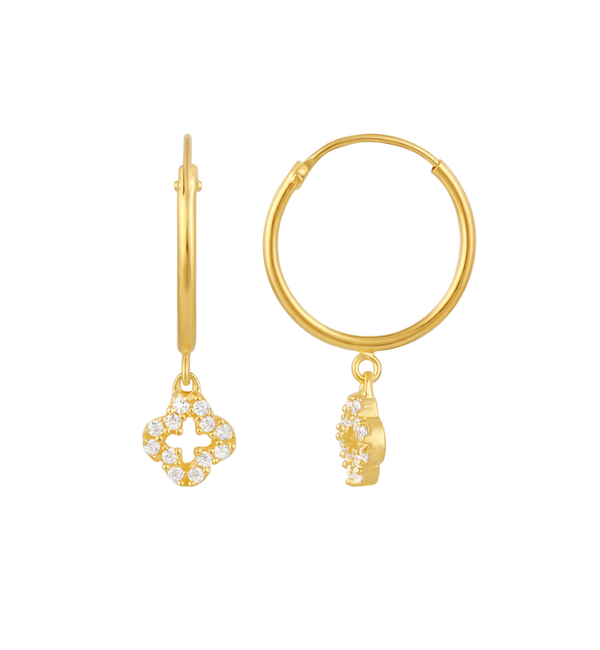 KAYA sieraden Luxe Oorringen Klaver met Zirkona | 12 mm