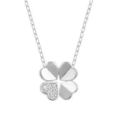 KAYA sieraden Luxury Children's Clover Necklace with Zirconia