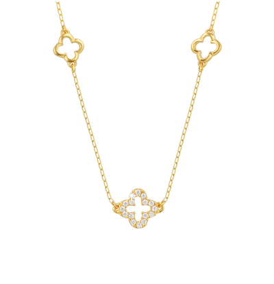 KAYA sieraden Luxury Ladies' Necklace 3 Clovers with Zirconia
