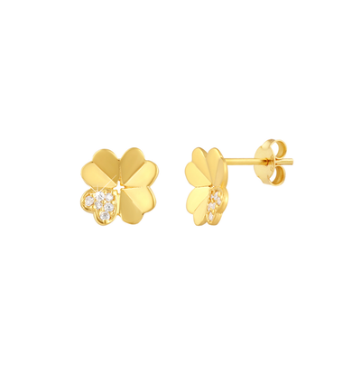 KAYA sieraden Luxe Studs Klaver met Zirkonia