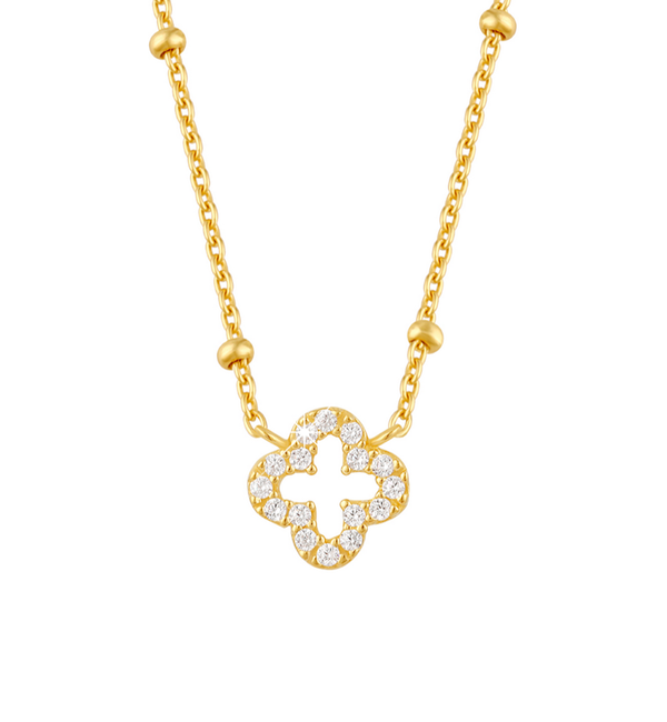 KAYA sieraden Bead Necklace Women Clover with Crystals