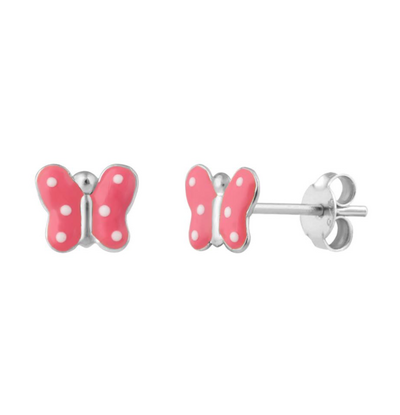 KAYA sieraden Kinderoorbellen 'Roze Vlinder'