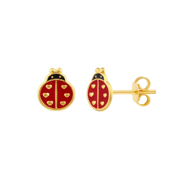 KAYA sieraden Children's earrings 'Ladybug with Hearts'