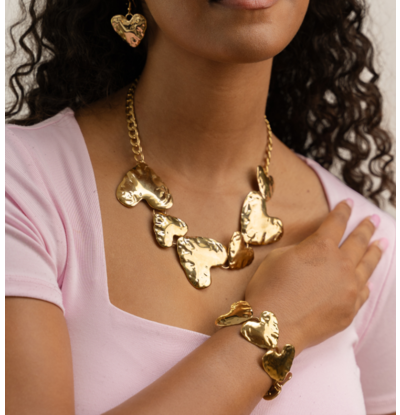 KAYA sieraden 2-piece statement jewelry set ‘Heart Attack’