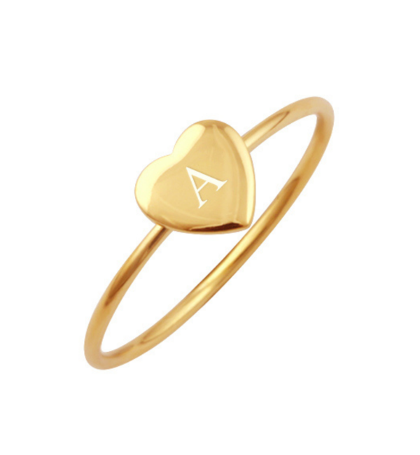 KAYA sieraden Damesring  'Sweetheart' Initiaal - Verguld