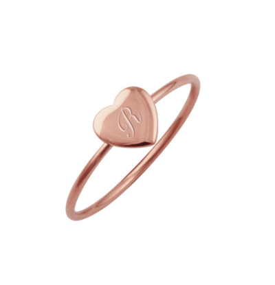KAYA sieraden Ring Sweetheart Initiaal - Rose Verguld