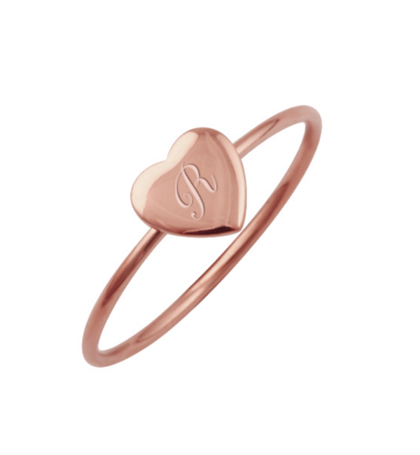 KAYA sieraden Damesring 'Sweetheart' met Letter - Rose Verguld