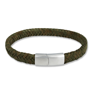 KAYA sieraden Still adjusting the photo -> Braided Leather Bracelet for Men | Green