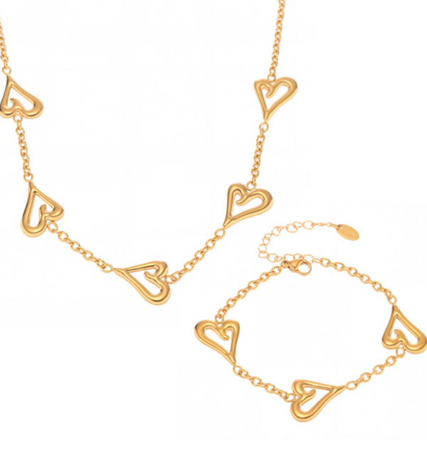 KAYA sieraden Jewelry set Hearts | Stainless Steel
