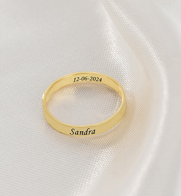 KAYA sieraden Personalized Ring with Engraving - Gold Plated