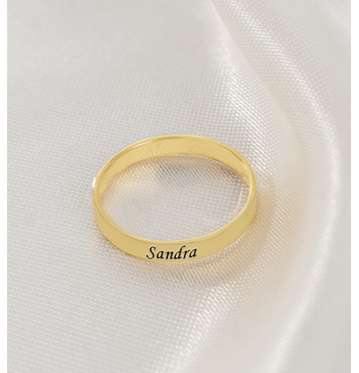 KAYA sieraden Ring met Gravure 3 mm - Verguld
