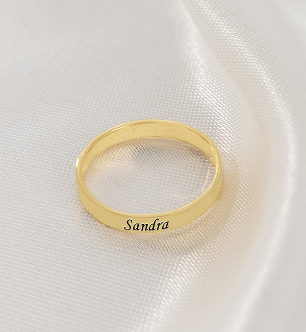 KAYA sieraden Personalized Ring with Engraving - Gold Plated