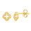 KAYA sieraden Luxury Crystal Clover Studs with Zirconia Stones