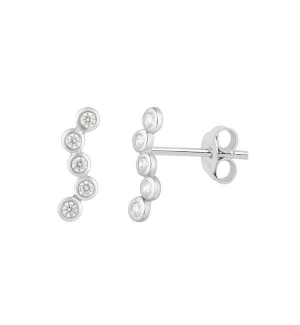 KAYA sieraden Luxury Studs Wave with Zirconia Stones