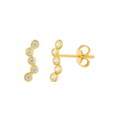 KAYA sieraden Luxury Studs Wave with Zirconia Stones