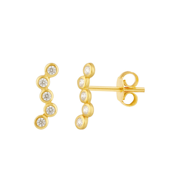 KAYA sieraden Luxe Studs Wave met zirkonia steentjes