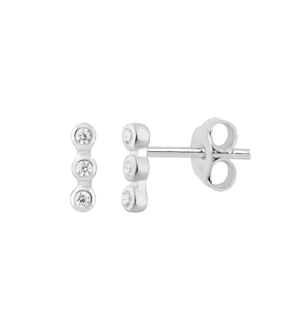 KAYA sieraden Luxury Studs Triple Crystals with zirconia stones