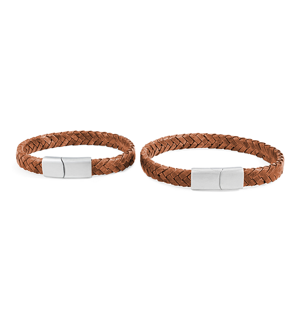 KAYA sieraden Vader & Zoon Armbanden Gevlochten Leer