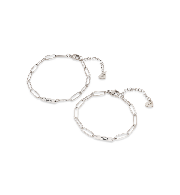 KAYA sieraden Link bracelet with 1 name - Stainless Steel - Copy