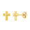 KAYA sieraden  Luxury Studs Crystal Cross with zirconia stones - Gold plated