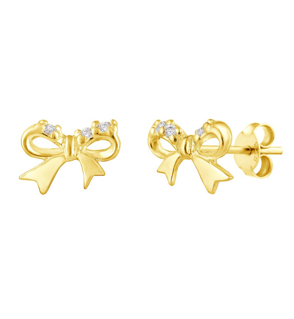 KAYA sieraden  Luxe Studs Zirkonia strikje  met zirkonia steentjes