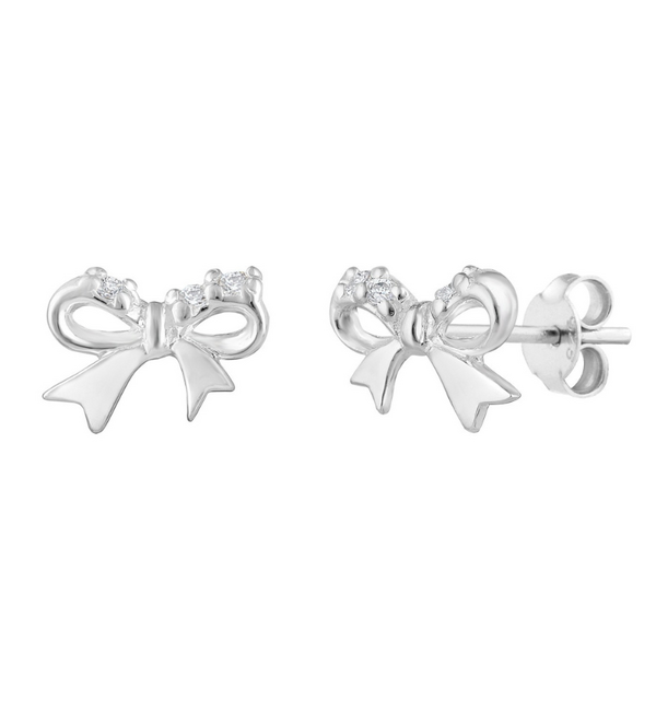 KAYA sieraden  Luxe Studs Zirkonia strikje  met zirkonia steentjes