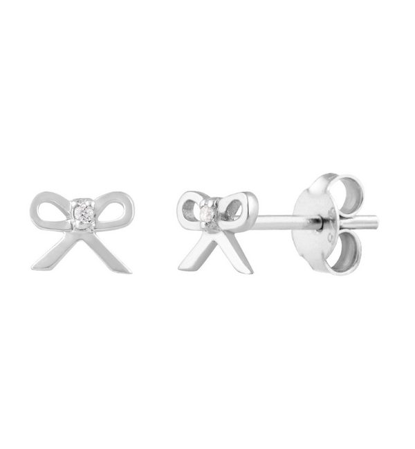 KAYA sieraden Children's earrings Crystal Bow with zirconia stone