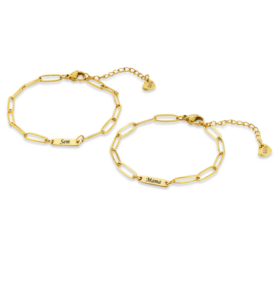 KAYA sieraden Link bracelet with 1 name - Stainless Steel - Copy