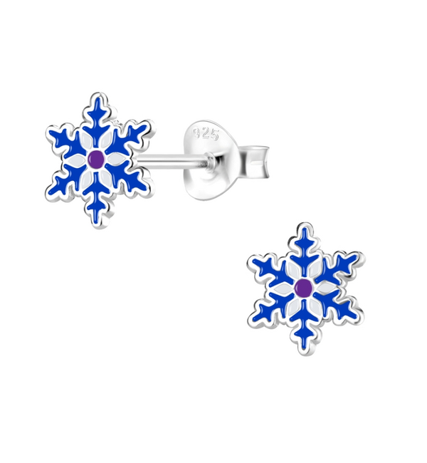 KAYA sieraden Zilveren Kinderoorbellen  Sneeuwvlokje