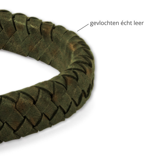 KAYA sieraden Heren Armband Leer met gravure 11 mm