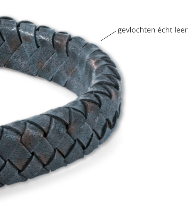KAYA sieraden Heren Armband Leer met gravure 11mm