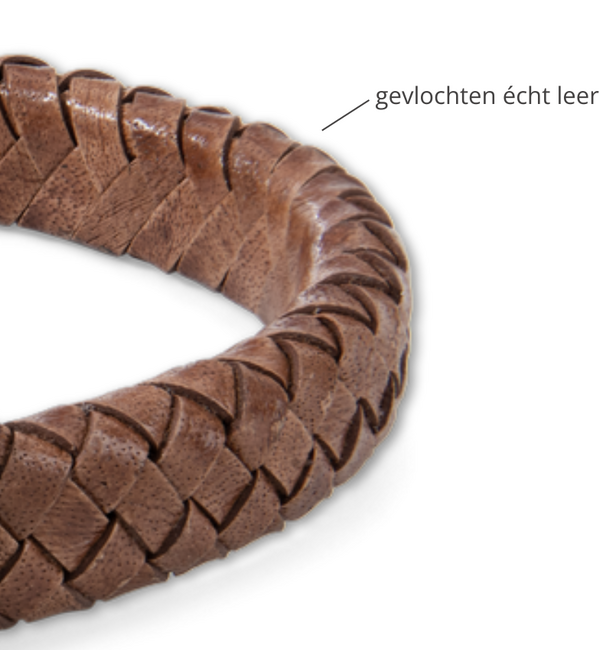 KAYA sieraden Heren Armband Leer 11mm